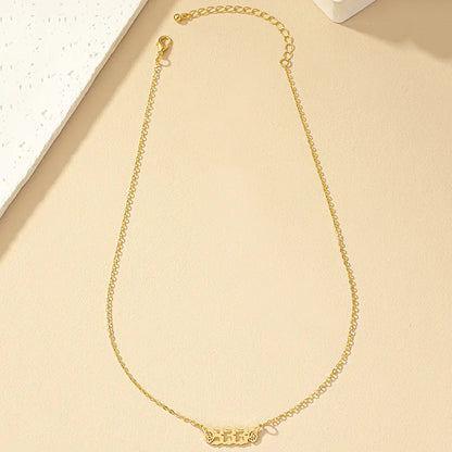 Ig Style Simple Style Commute Number Alloy Plating Women'S Pendant Necklace