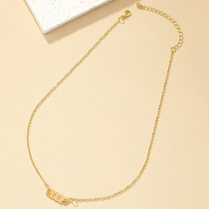 Ig Style Simple Style Commute Number Alloy Plating Women'S Pendant Necklace