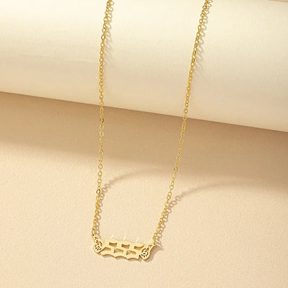 Ig Style Simple Style Commute Number Alloy Plating Women'S Pendant Necklace