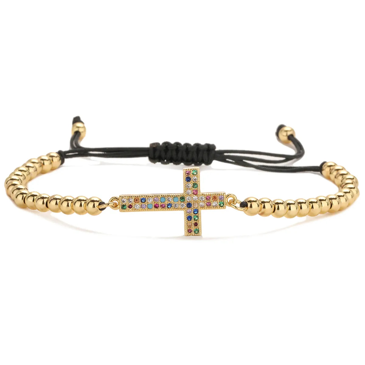 Ig Style Simple Style Cross Copper Beaded Plating Inlay Zircon Bracelets