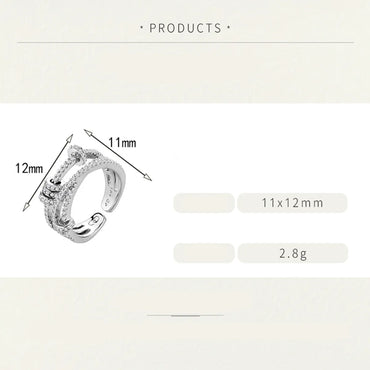 Ig Style Simple Style Cross Geometric Copper Plating Inlay Zircon Gold Plated Open Rings