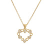 Ig Style Simple Style Cross Heart Shape Copper Plating Inlay Zircon Gold Plated Pendant Necklace