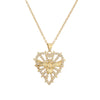 Ig Style Simple Style Cross Heart Shape Copper Plating Inlay Zircon Gold Plated Pendant Necklace