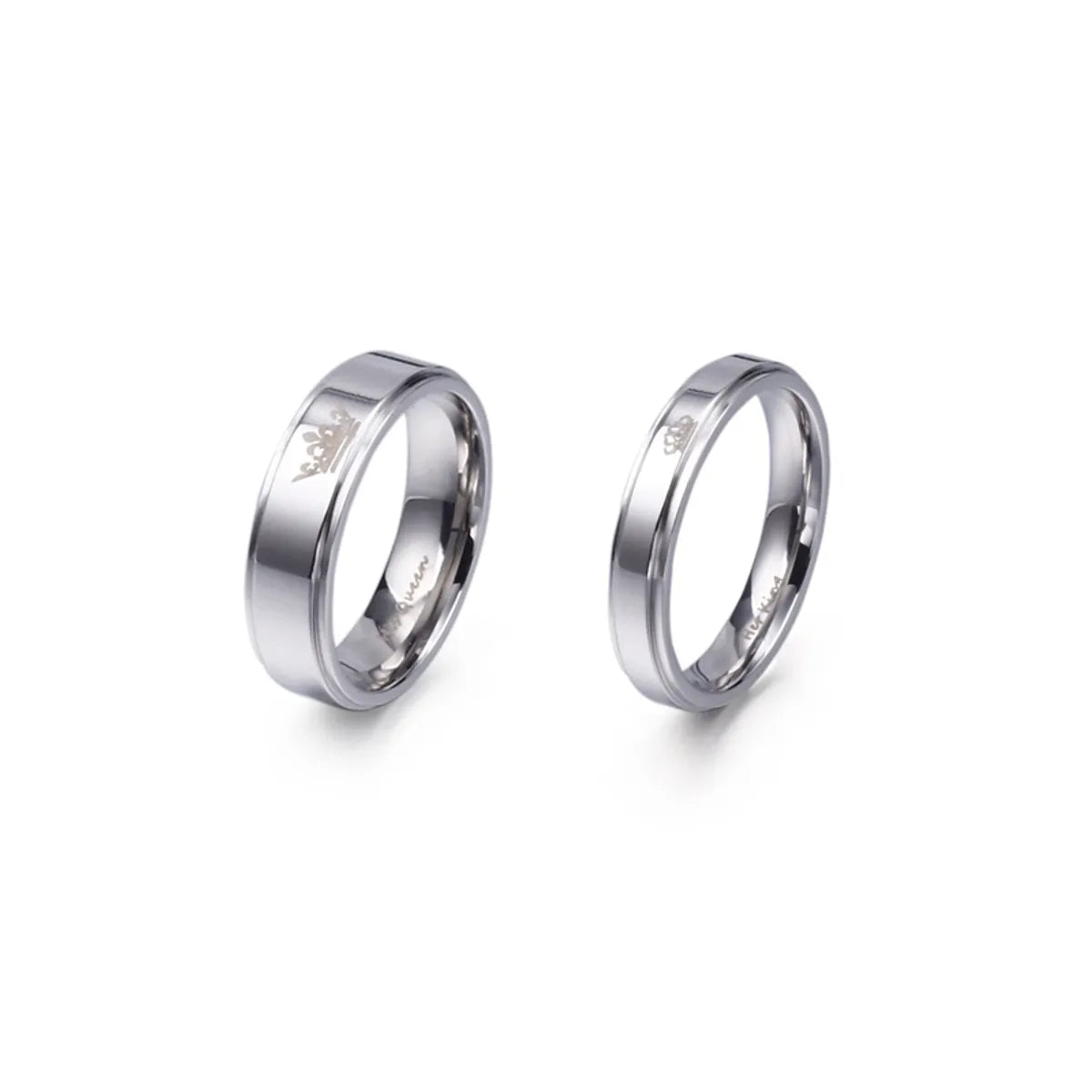 Ig Style Simple Style Crown Titanium Steel Rings