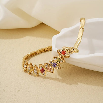 Ig Style Simple Style Devil's Eye Copper Plating Inlay Zircon Gold Plated Bracelets