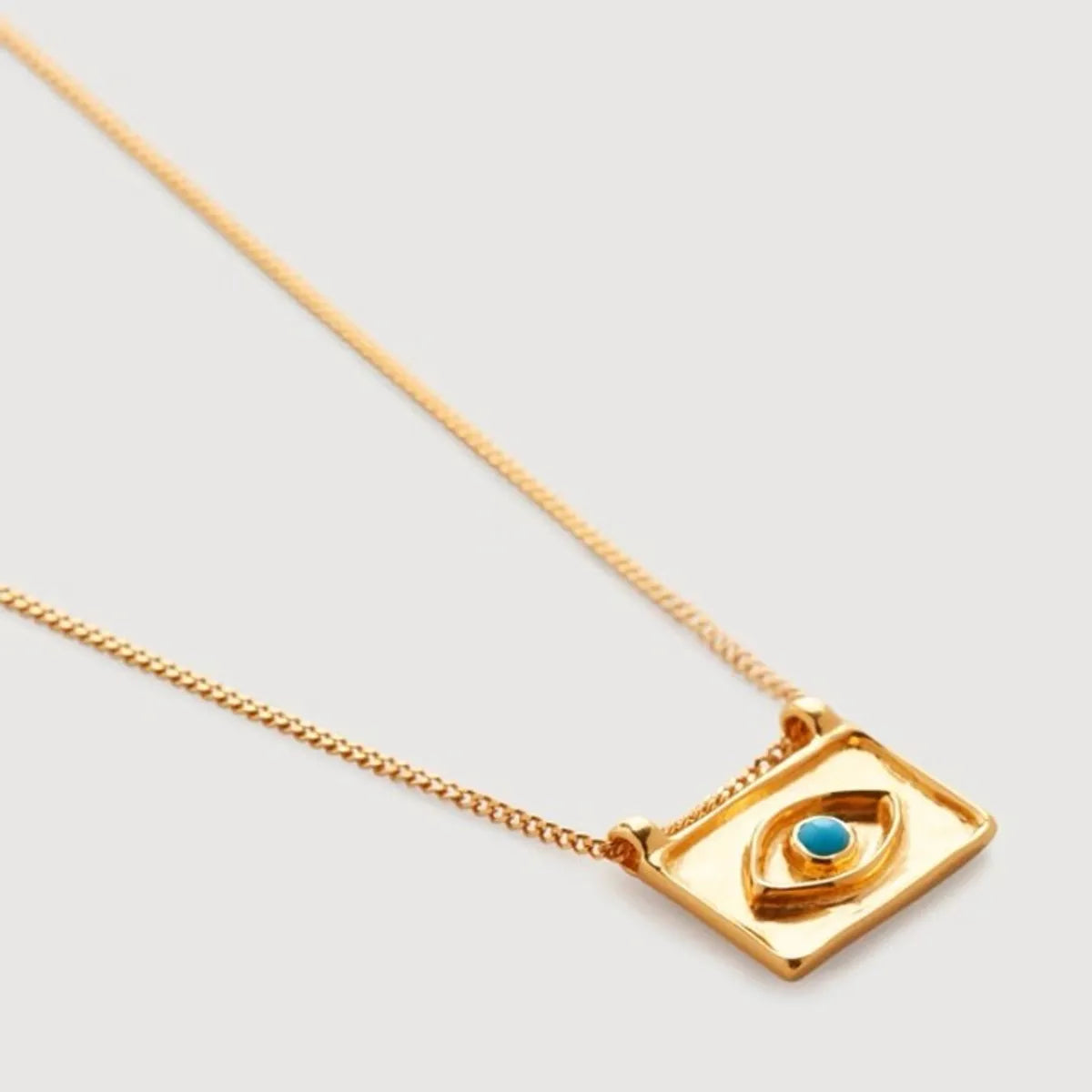 Ig Style Simple Style Devil's Eye Solid Color Sterling Silver Plating Inlay Artificial Gemstones 18k Gold Plated Necklace