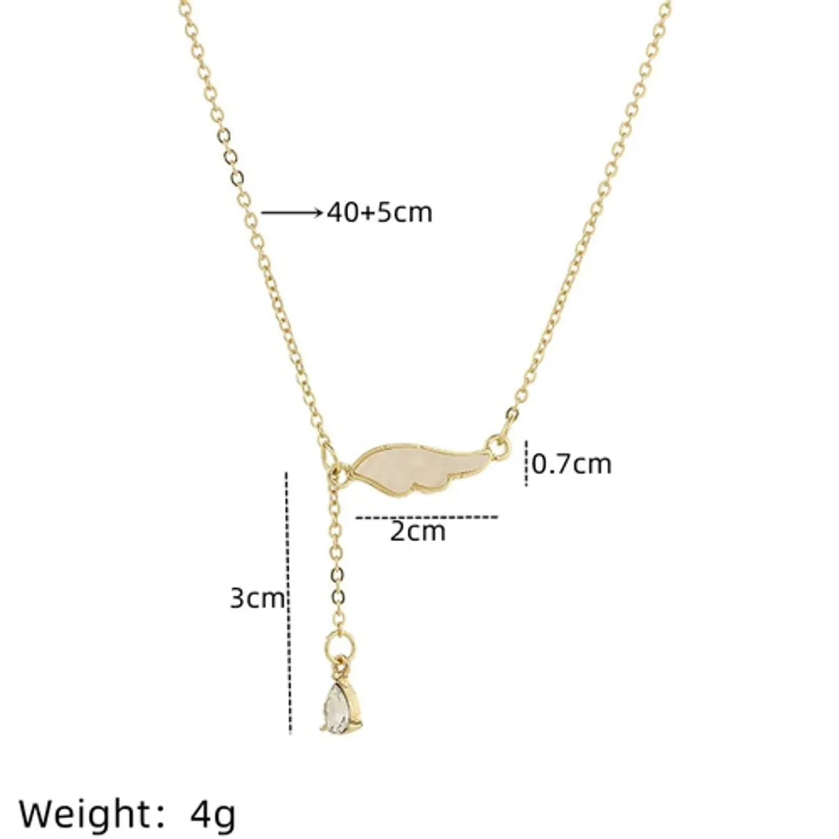 Ig Style Simple Style Electrocardiogram Wings Bow Knot Stainless Steel Copper Plating Inlay Opal Zircon Gold Plated Silver Plated Pendant Necklace