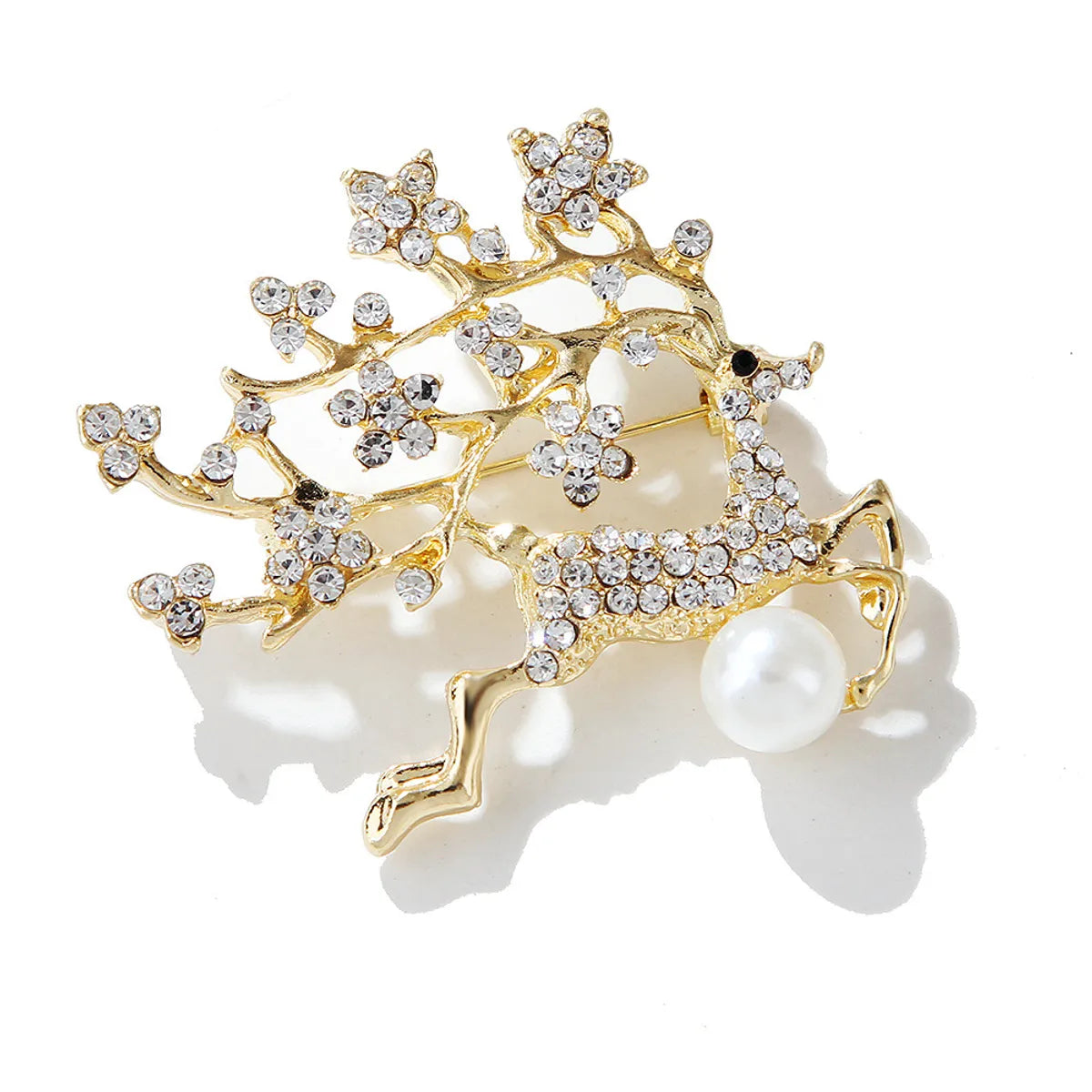 IG Style Simple Style Elk Zinc Alloy Inlay Rhinestones Pearl Women'S Brooches