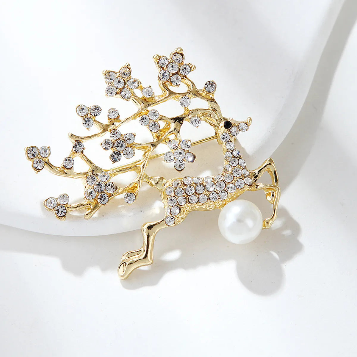 IG Style Simple Style Elk Zinc Alloy Inlay Rhinestones Pearl Women'S Brooches