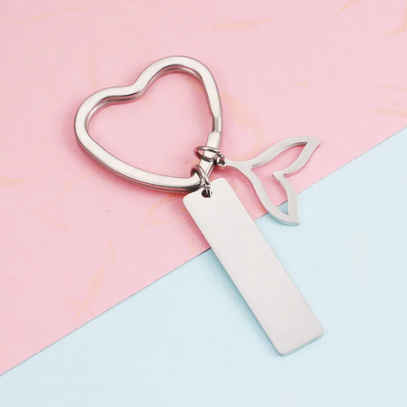 1 Piece IG Style Simple Style Customization Laser Engraving Fish Tail Stainless Steel Polishing Plating 18K Gold Plated Bag Pendant Keychain