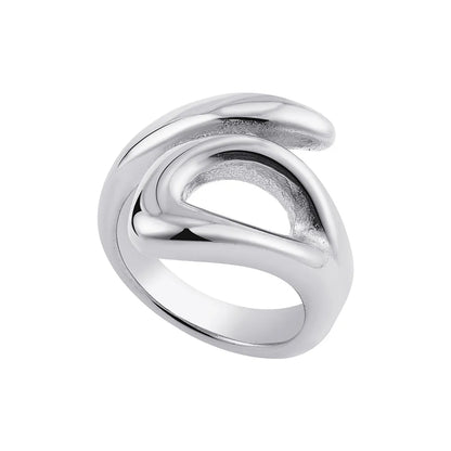 IG Style Simple Style Geometric Alloy Titanium Steel Plating Women'S Open Rings