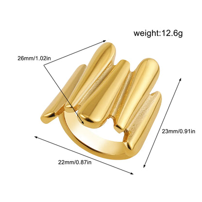 IG Style Simple Style Geometric Alloy Titanium Steel Plating Women'S Open Rings