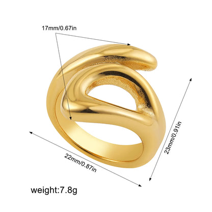 IG Style Simple Style Geometric Alloy Titanium Steel Plating Women'S Open Rings