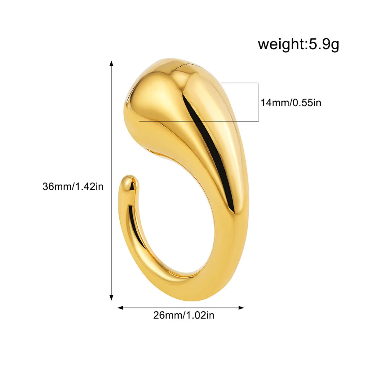 IG Style Simple Style Geometric Alloy Titanium Steel Plating Women'S Open Rings