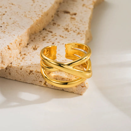 Ig Style Simple Style Geometric Copper Plating 18k Gold Plated Open Rings