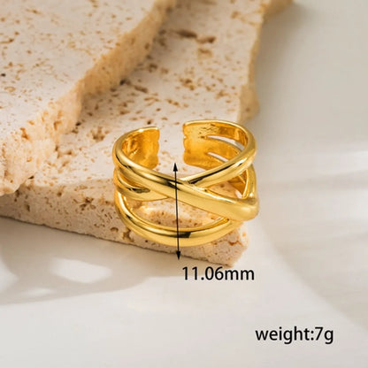 Ig Style Simple Style Geometric Copper Plating 18k Gold Plated Open Rings