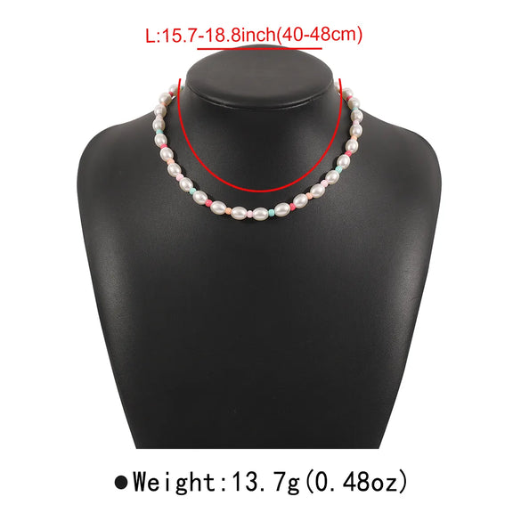 IG Style Simple Style Geometric Imitation Pearl Seed Bead Beaded Women'S Bracelets Necklace