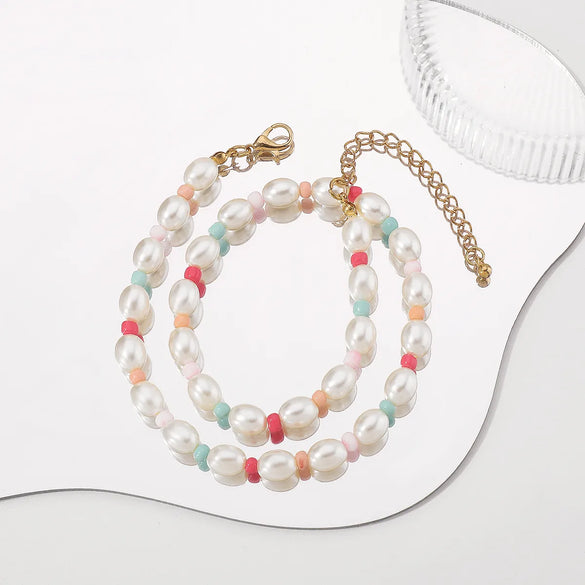 IG Style Simple Style Geometric Imitation Pearl Seed Bead Beaded Women'S Bracelets Necklace