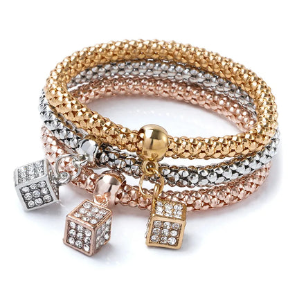 IG Style Simple Style Geometric Alloy Iron Plating Inlay Rhinestones Unisex Bracelets