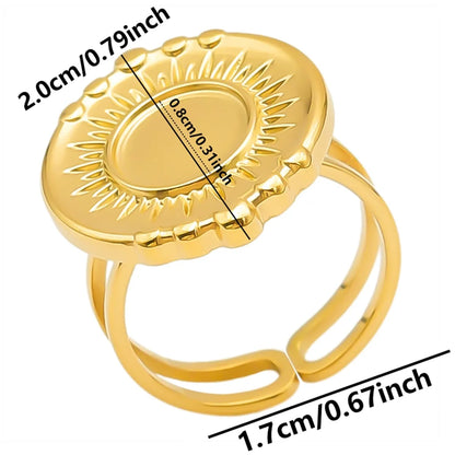 Wholesale Jewelry IG Style Simple Style Geometric 304 Stainless Steel 18K Gold Plated Plating Open Rings