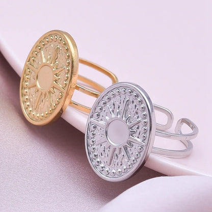 Wholesale Jewelry IG Style Simple Style Geometric 304 Stainless Steel 18K Gold Plated Plating Open Rings