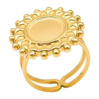 Wholesale Jewelry IG Style Simple Style Geometric 304 Stainless Steel 18K Gold Plated Plating Open Rings