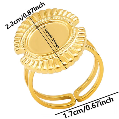 Wholesale Jewelry IG Style Simple Style Geometric 304 Stainless Steel 18K Gold Plated Plating Open Rings