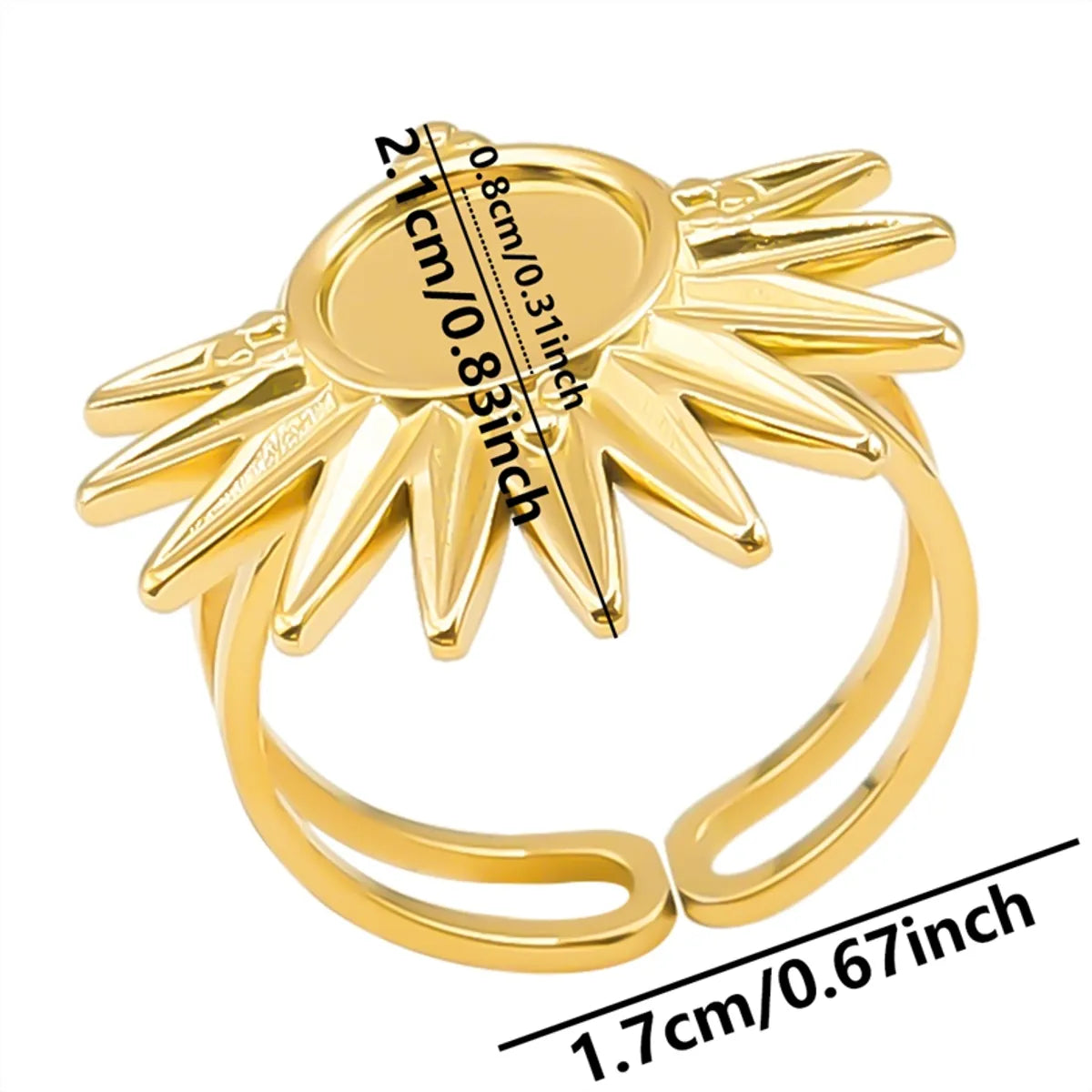 Wholesale Jewelry IG Style Simple Style Geometric 304 Stainless Steel 18K Gold Plated Plating Open Rings