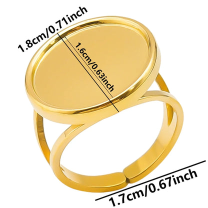 Wholesale Jewelry IG Style Simple Style Geometric 304 Stainless Steel 18K Gold Plated Plating Open Rings