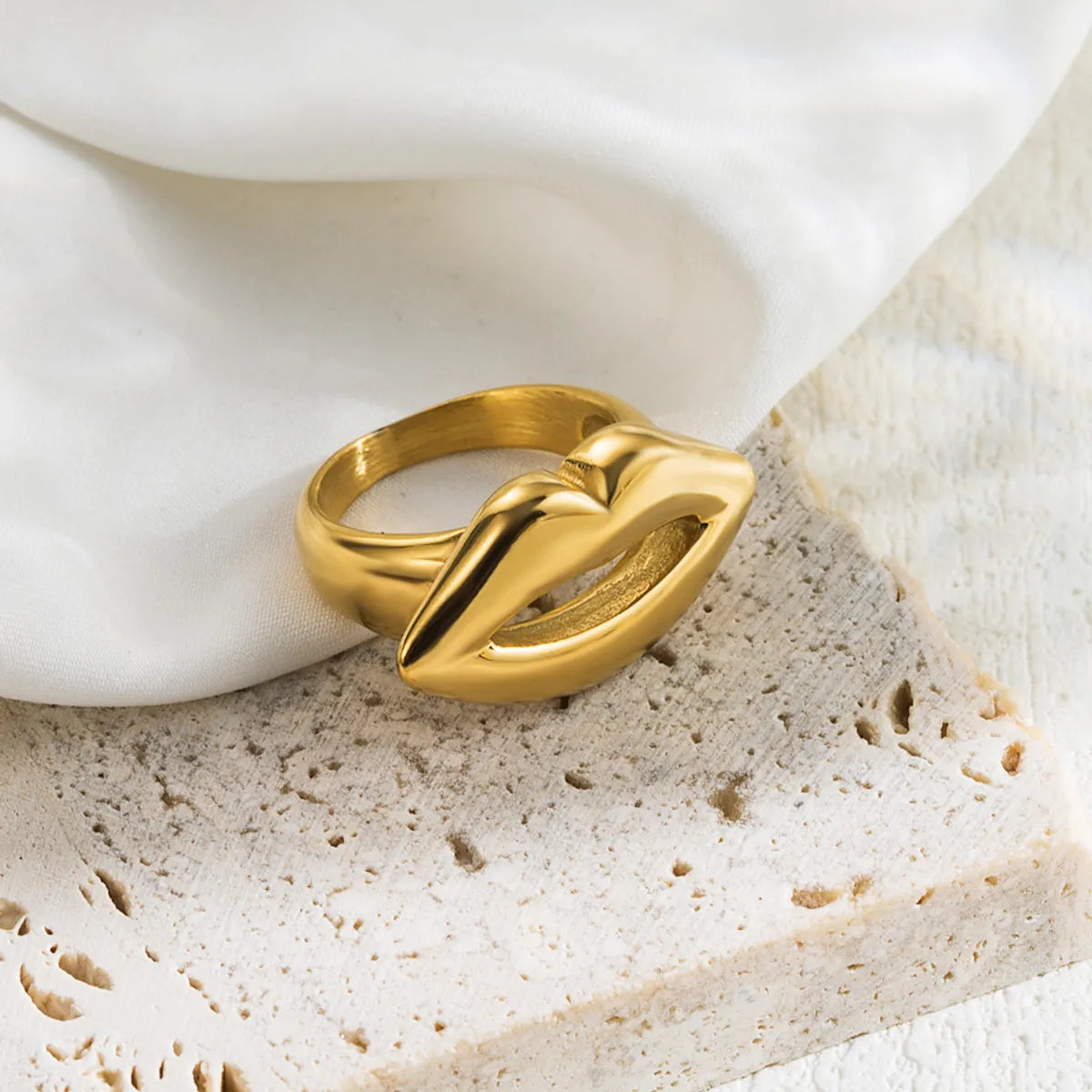 Ig Style Simple Style Geometric Stainless Steel Plating 18k Gold Plated Rings