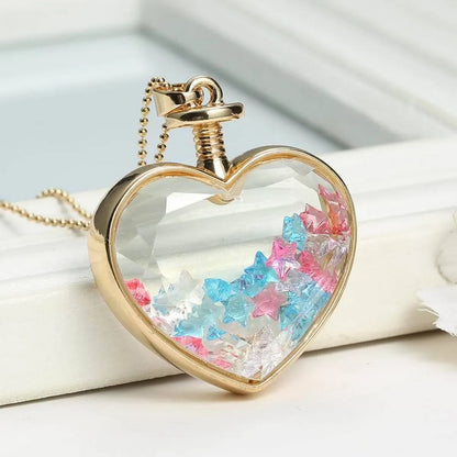 Ig Style Simple Style Heart Shape Alloy Plating Inlay Artificial Crystal Women'S Pendant Necklace