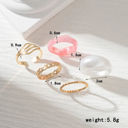 Ig Style Simple Style Heart Shape Alloy Resin Plating Gold Plated Women's Rings