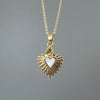 Ig Style Simple Style Heart Shape Copper Plating Inlay Shell Pendant Necklace 1 Piece