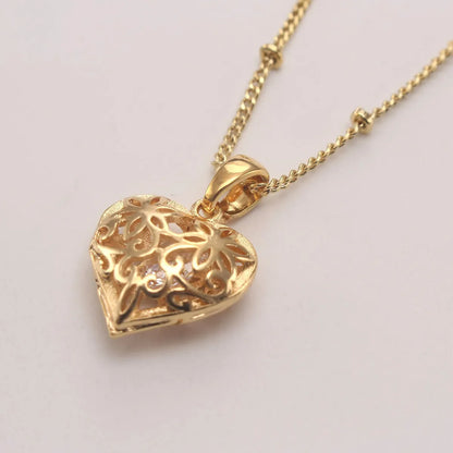 Ig Style Simple Style Heart Shape Copper Plating Inlay Zircon Gold Plated Jewelry Set