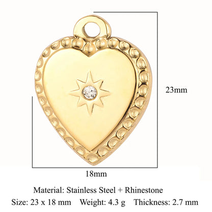 Ig Style Simple Style Heart Shape Eye Key Stainless Steel Plating Inlay Zircon Charms Jewelry Accessories