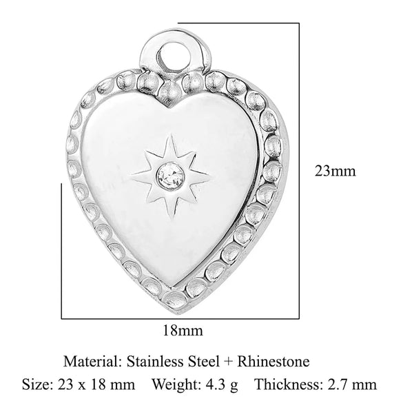 Ig Style Simple Style Heart Shape Eye Key Stainless Steel Plating Inlay Zircon Charms Jewelry Accessories