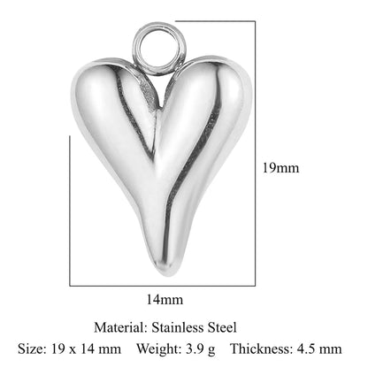 Ig Style Simple Style Heart Shape Eye Key Stainless Steel Plating Inlay Zircon Charms Jewelry Accessories