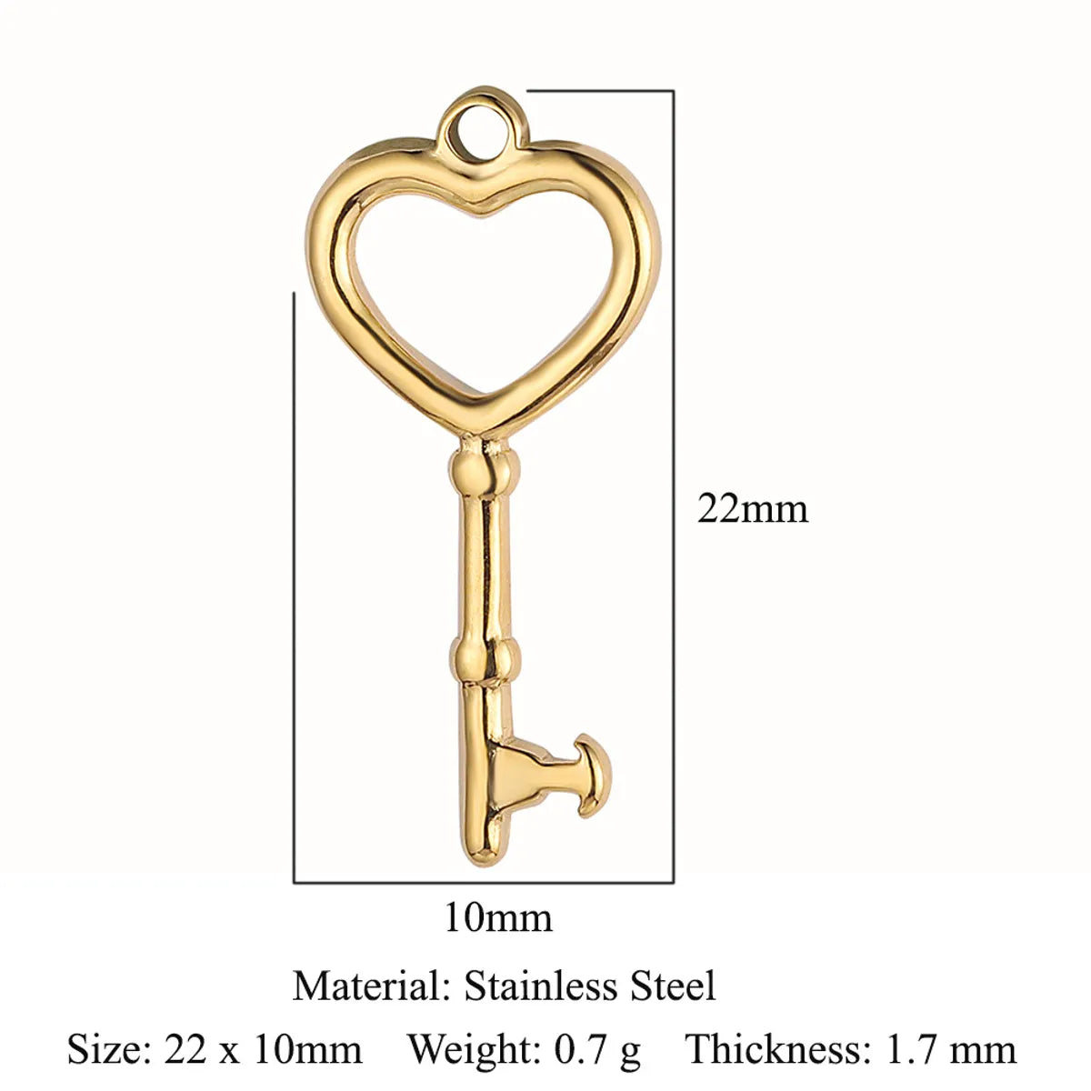 Ig Style Simple Style Heart Shape Eye Key Stainless Steel Plating Inlay Zircon Charms Jewelry Accessories