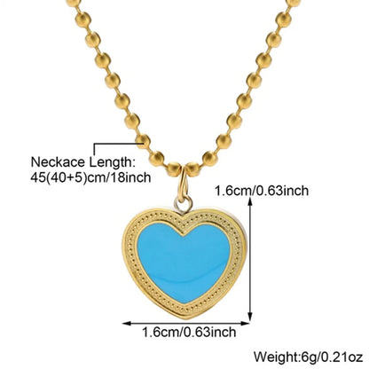 Ig Style Simple Style Heart Shape Flower Stainless Steel Plating Inlay Zircon 18k Gold Plated Necklace