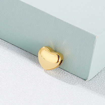 1 Piece 10 * 12mm Stainless Steel 18K Gold Plated Heart Shape Polished Beads