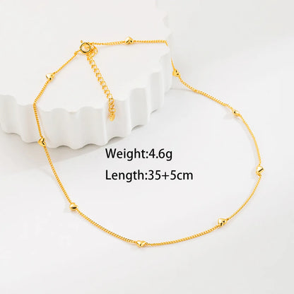 Ig Style Simple Style Heart Shape Sterling Silver Plating 18k Gold Plated Necklace