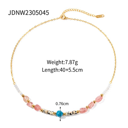 Wholesale Jewelry IG Style Simple Style Irregular 304 Stainless Steel Beaded Plating Necklace