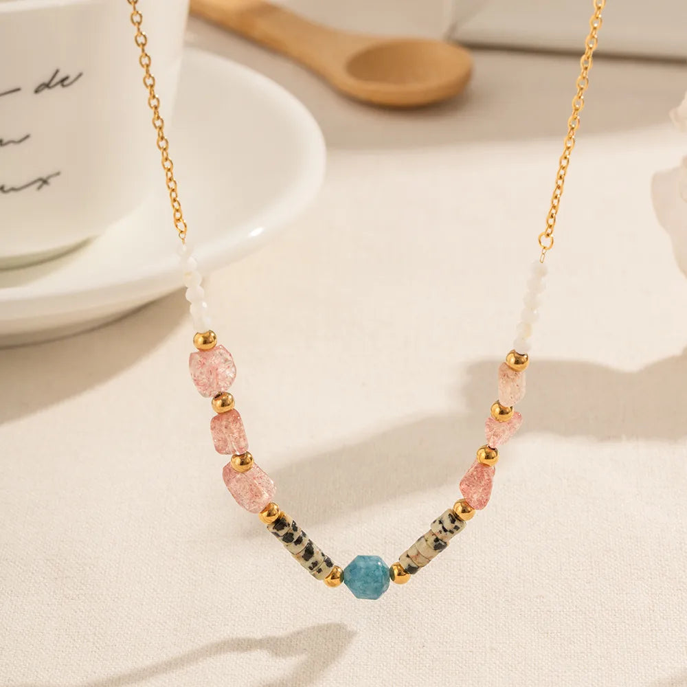 Wholesale Jewelry IG Style Simple Style Irregular 304 Stainless Steel Beaded Plating Necklace