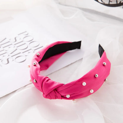 Ig Style Simple Style Knot Cloth Inlay Pearl Hair Band