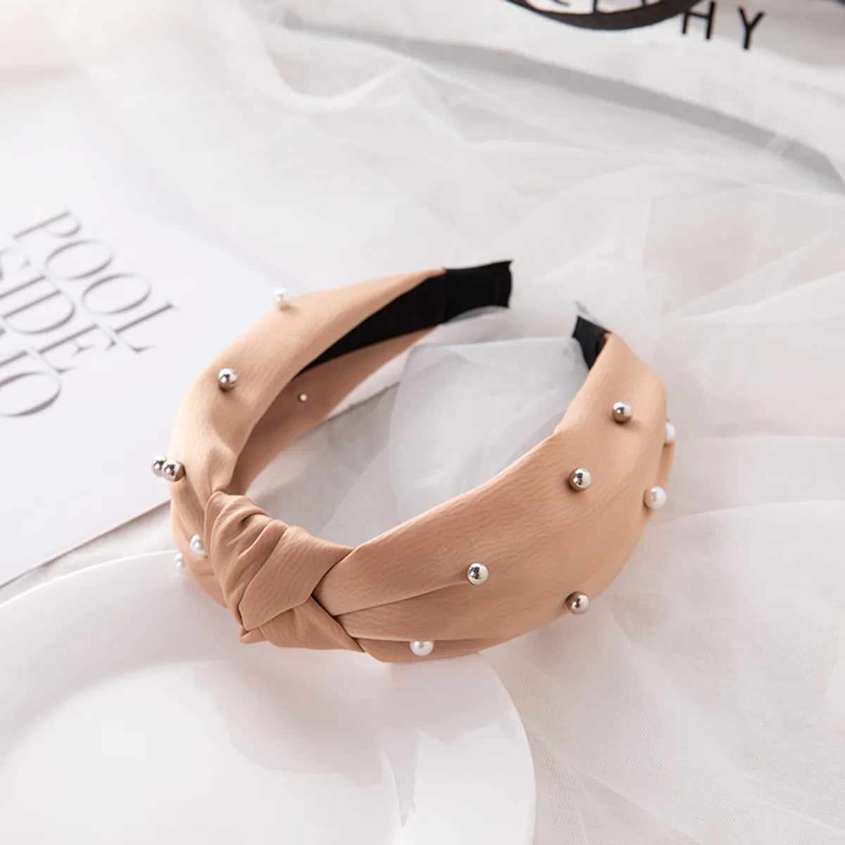 Ig Style Simple Style Knot Cloth Inlay Pearl Hair Band