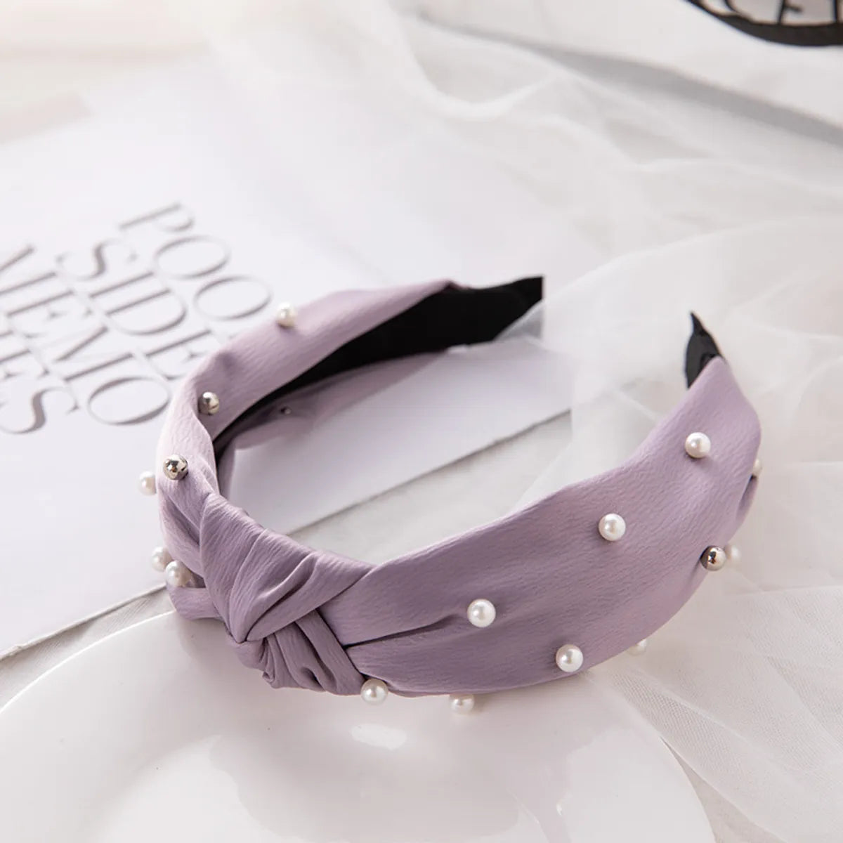 Ig Style Simple Style Knot Cloth Inlay Pearl Hair Band