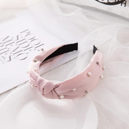 Ig Style Simple Style Knot Cloth Inlay Pearl Hair Band