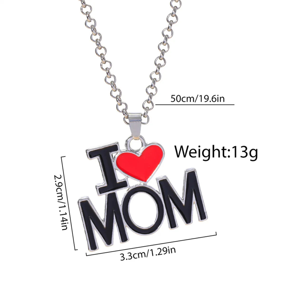 Ig Style Simple Style Letter Heart Shape Alloy Enamel Plating 18k Gold Plated Gold Plated Silver Plated Mother's Day Unisex Pendant Necklace