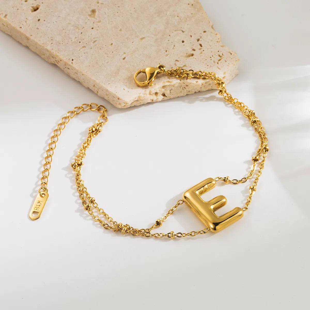 Ig Style Simple Style Letter Stainless Steel Plating 18k Gold Plated Bracelets