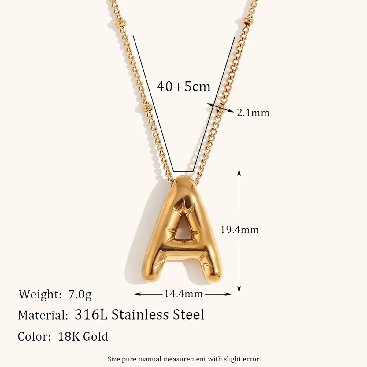 Ig Style Simple Style Letter Stainless Steel Plating 18k Gold Plated Pendant Necklace